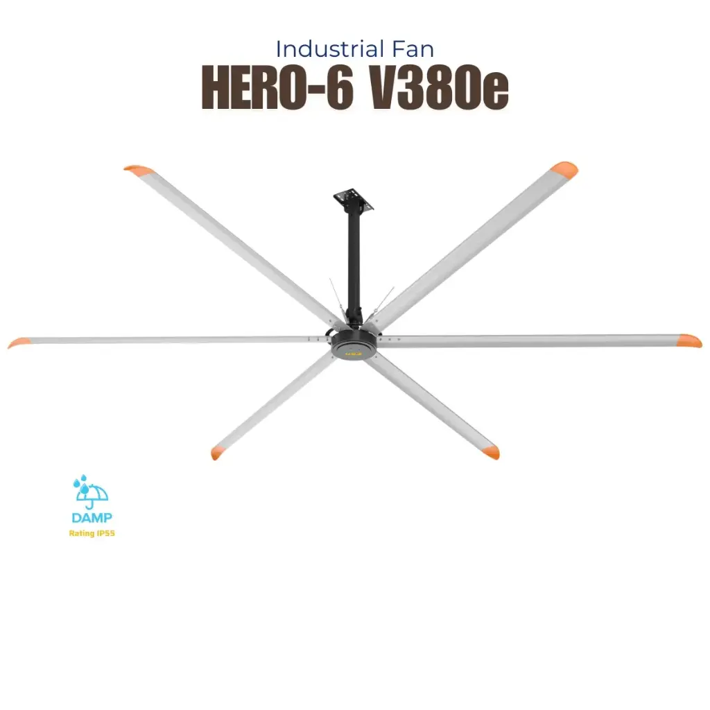 Quạt trần HVLS HERO-6 V380e Ø 7.3m |