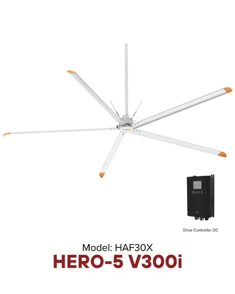 Quạt trần HVLS HERO-5 V300i Ø6.1m |